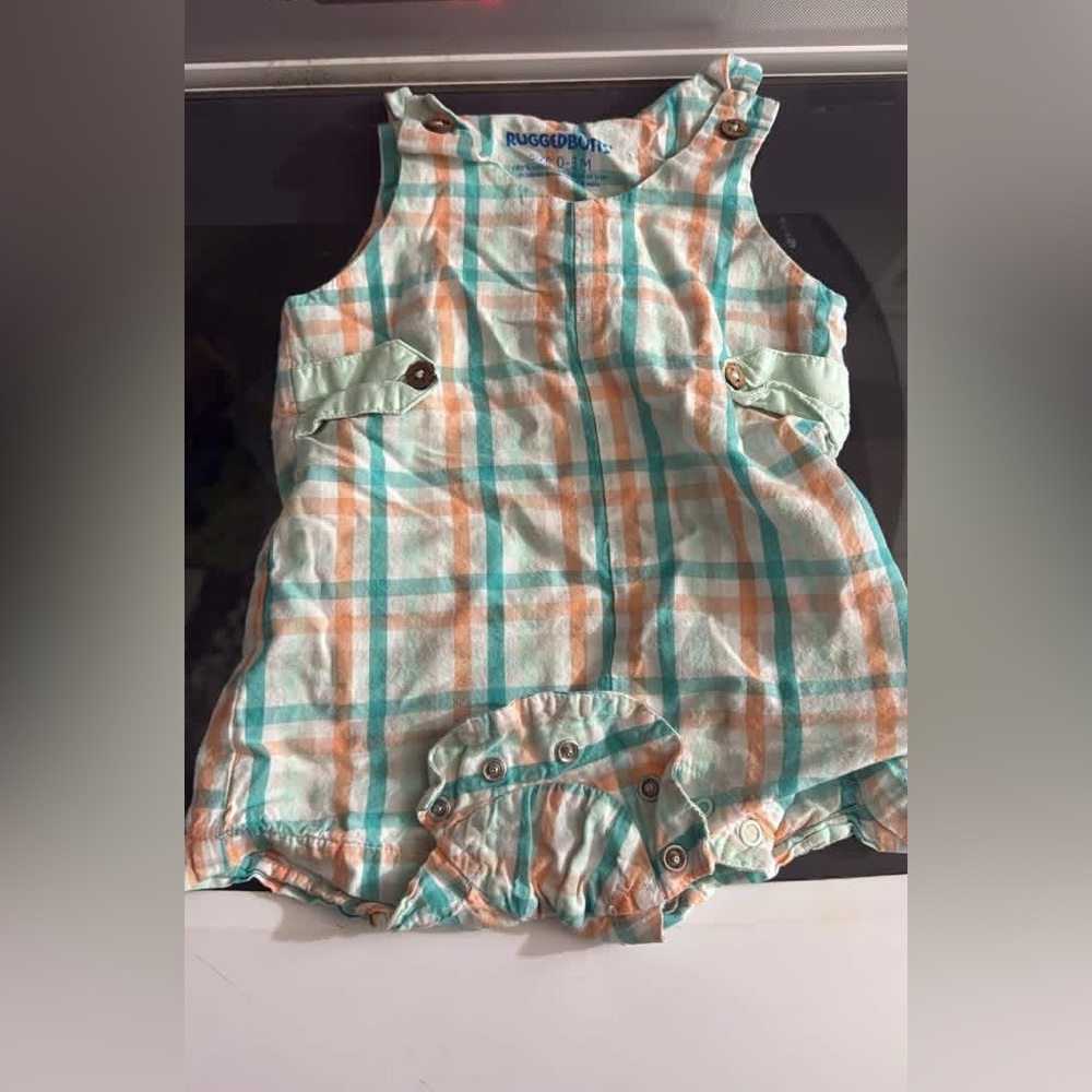 RuggedButts Plaid Bodysuit - Orange and Green